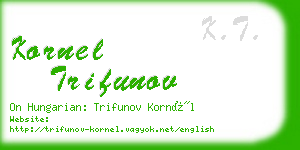 kornel trifunov business card